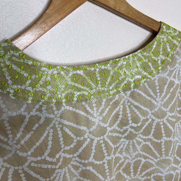 Calypso St. Barth Floral Beige Embroidered Tunic Large - Picture 6 of 9